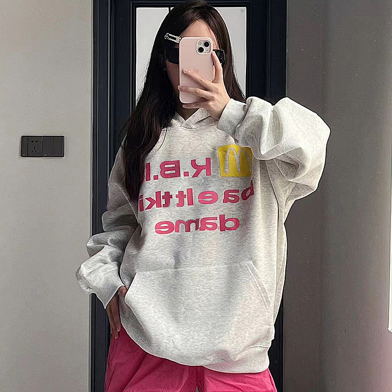 6535 Fish Scale Autumn and Winter Loose Hooded Sweatshirt Women