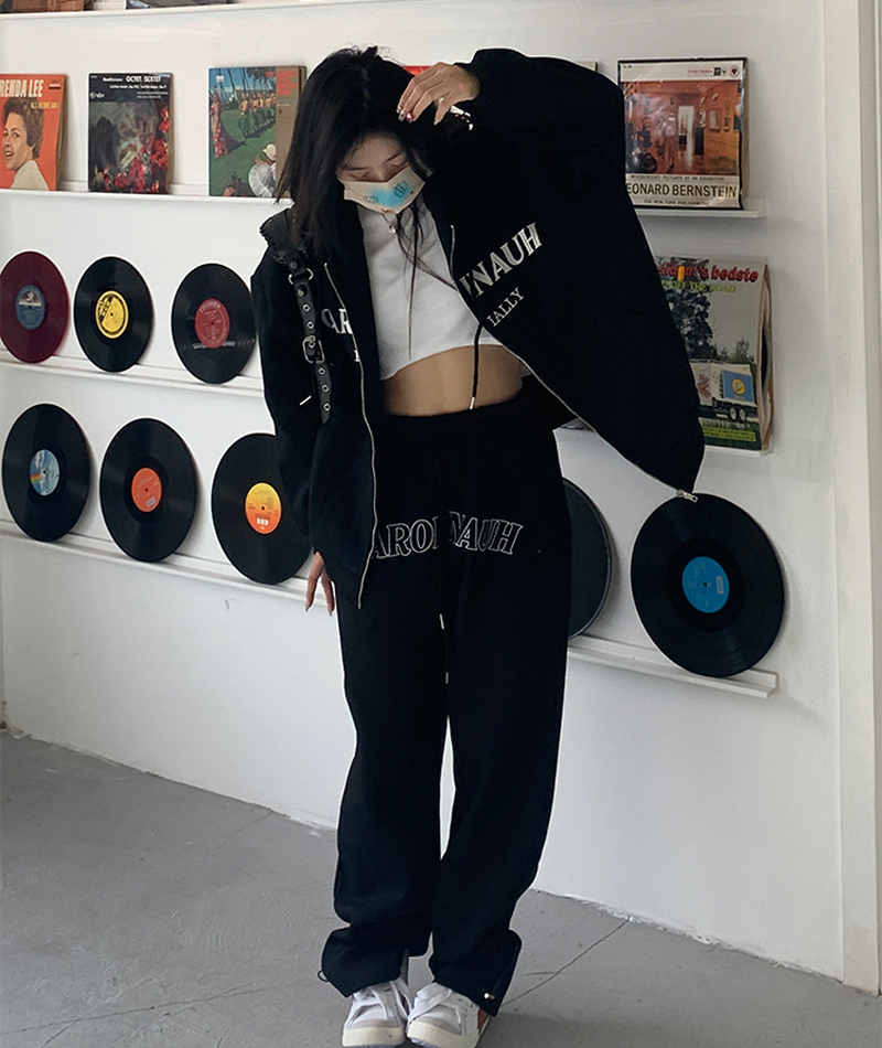 190g autumn and winter clothing plus velvet thickened cardigan sweater women's Korean version of ins hooded zipper jacket