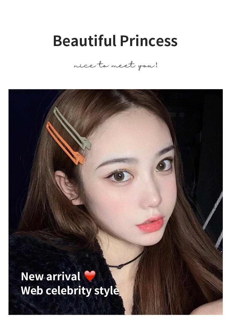 Korean net red simple hairpin side clip girl clip headdress bangs clip broken hair hairpin back head one word top clip