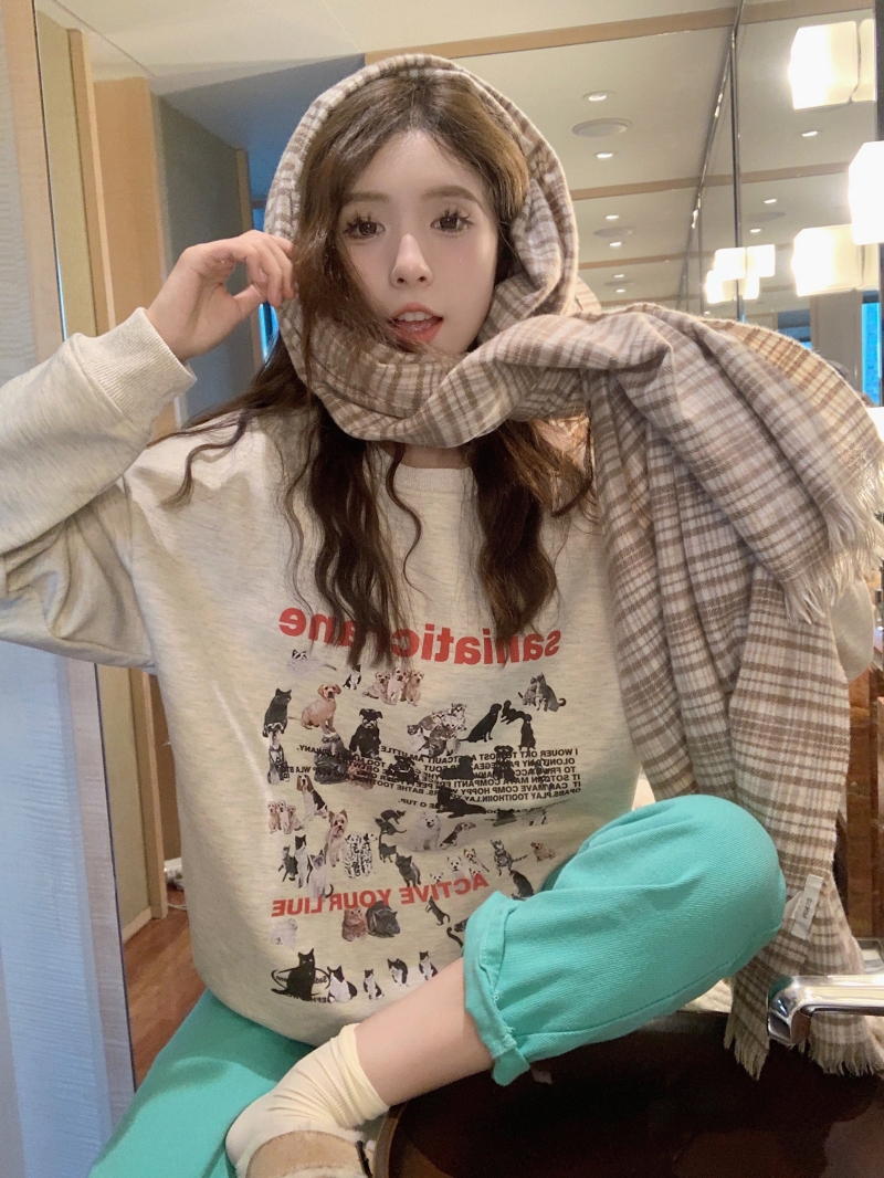 S52033# Real Shot Nett Price (Pure Cotton-Hua Mian/Thin Section 330g/Fashion 420g) Autumn and Winter Sweater Women