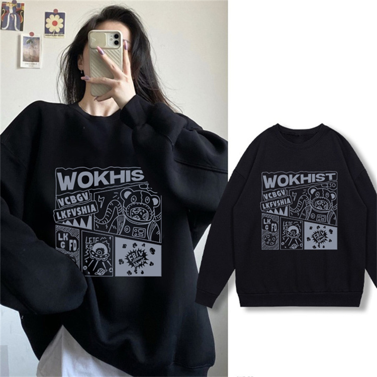 超火cec衛衣女春秋韓版oversize無帽薄款外套ins潮學生寬鬆上衣服