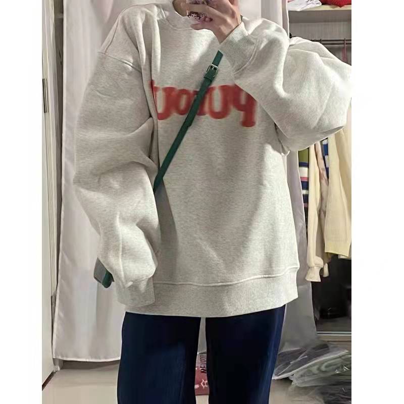 Super hot cec sweatshirt for women spring and autumn Korean version oversize hooded thin jacket ins trendy student loose top