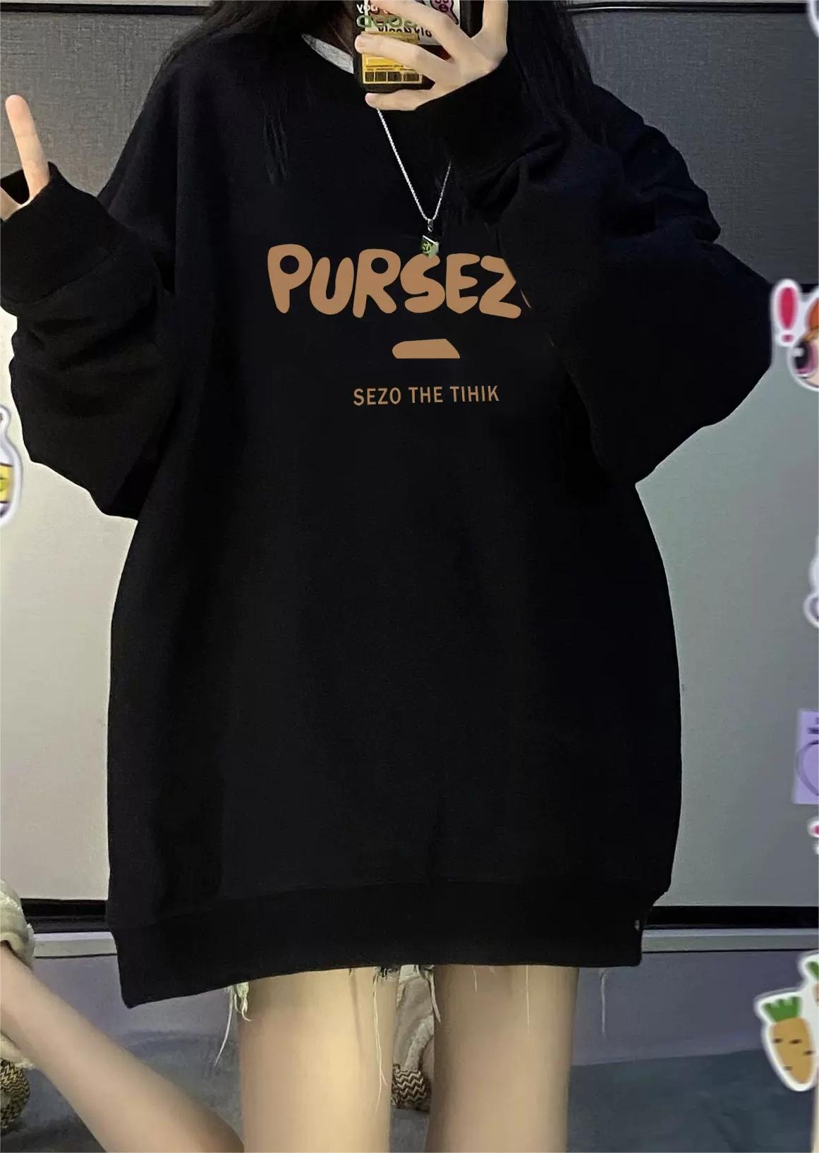 超火cec衛衣女春秋韓版oversize無帽薄款外套ins潮學生寬鬆上衣服