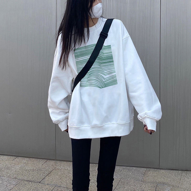 Super hot cec sweatshirt for women spring and autumn Korean version oversize hooded thin jacket ins trendy student loose top