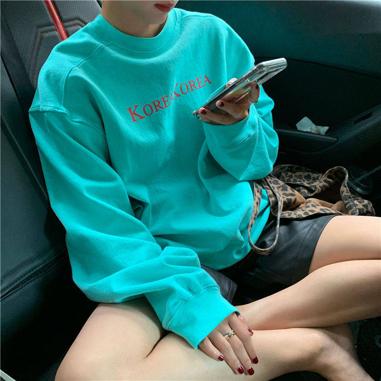 Super hot cec sweatshirt for women spring and autumn Korean version oversize hooded thin jacket ins trendy student loose top