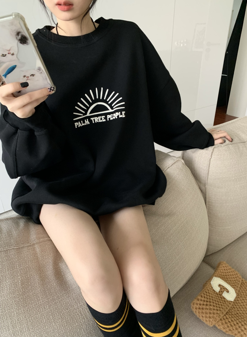 超火cec衛衣女春秋韓版oversize無帽薄款外套ins潮學生寬鬆上衣服