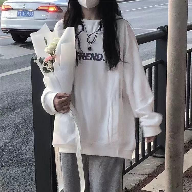 Super hot cec sweatshirt for women spring and autumn Korean version oversize hooded thin jacket ins trendy student loose top