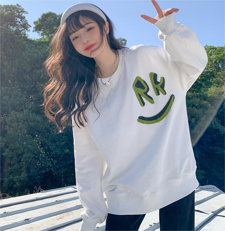 Super hot cec sweatshirt for women spring and autumn Korean version oversize hooded thin jacket ins trendy student loose top