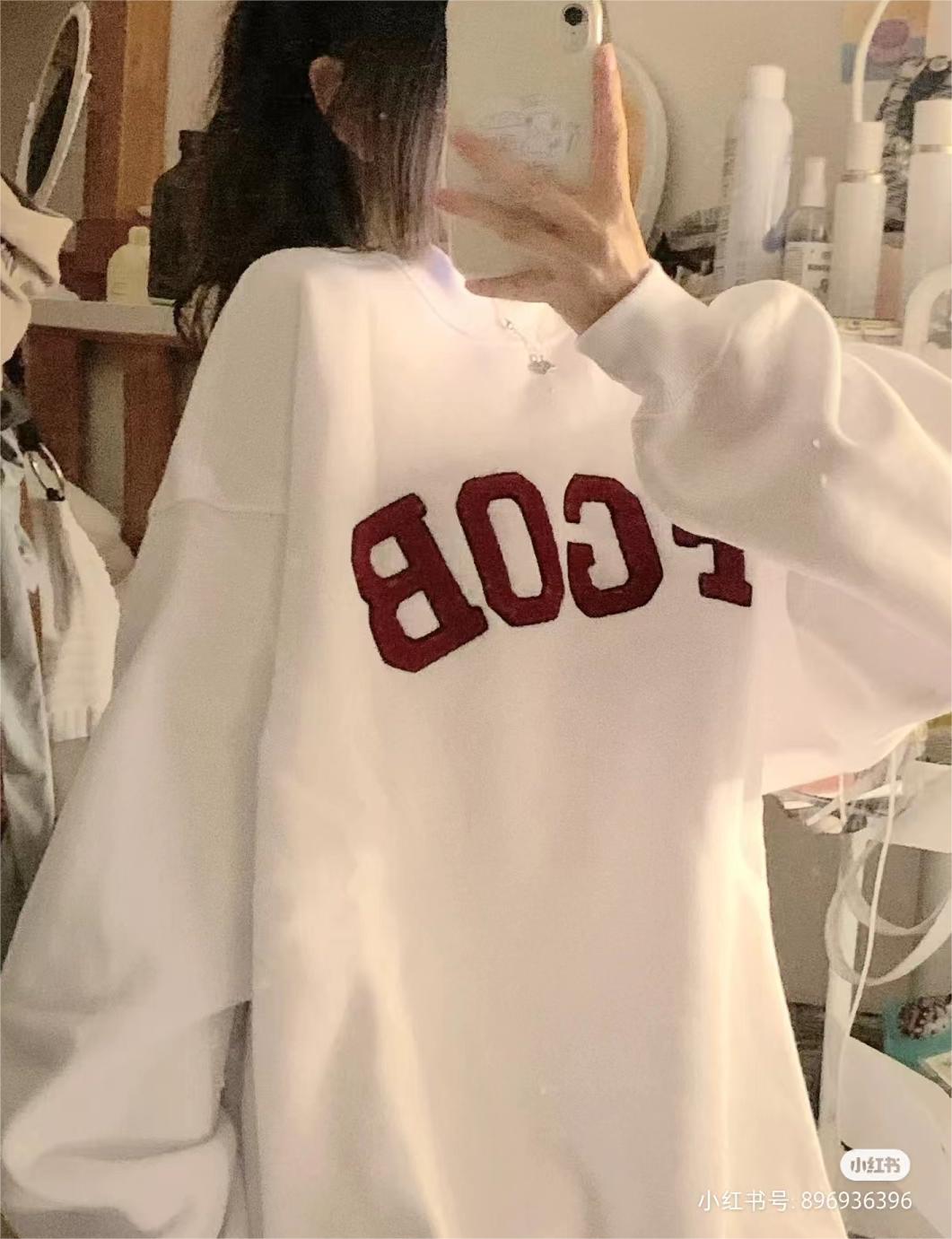Super hot cec sweatshirt for women spring and autumn Korean version oversize hooded thin jacket ins trendy student loose top
