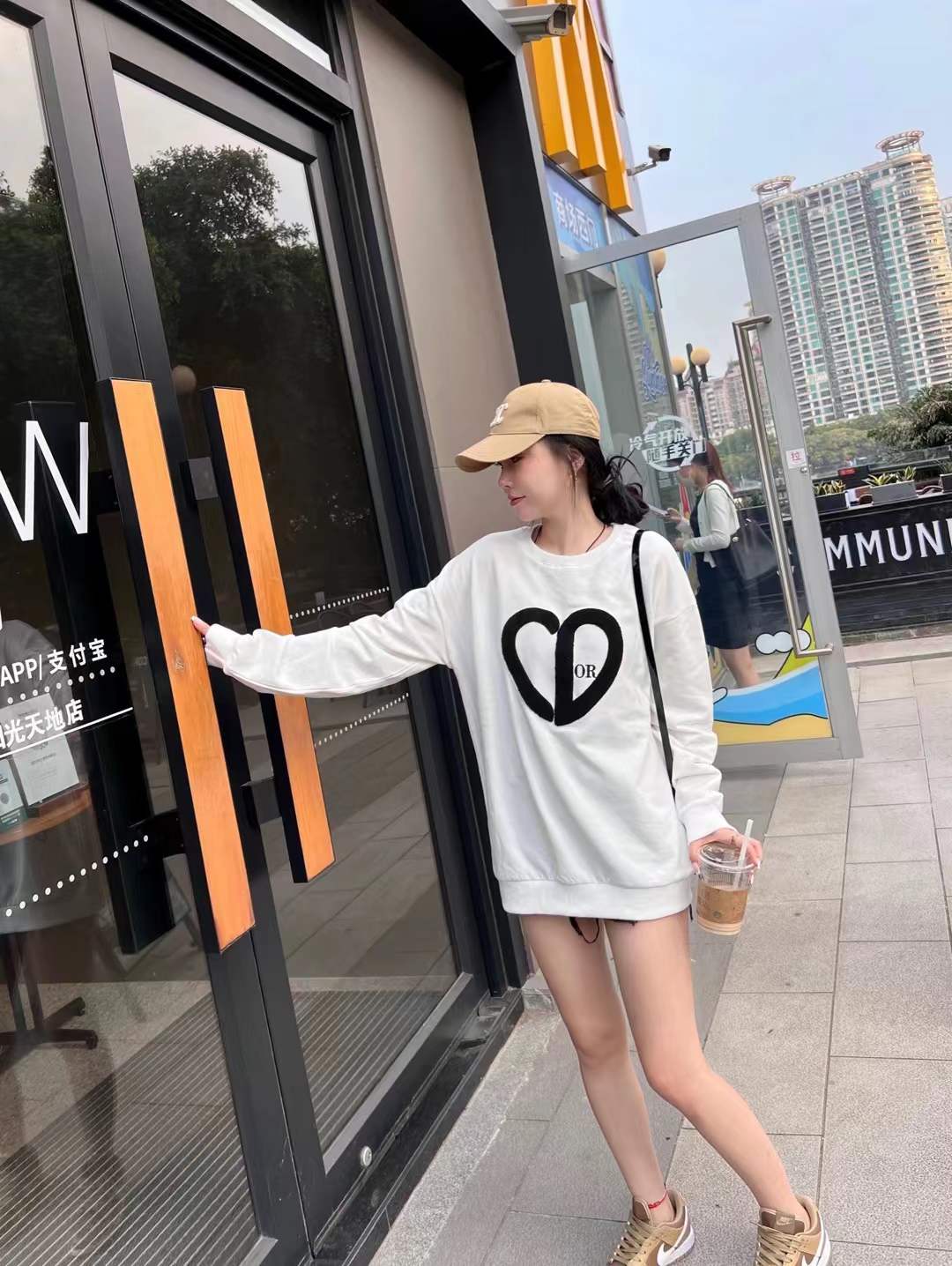 超火cec衛衣女春秋韓版oversize無帽薄款外套ins潮學生寬鬆上衣服