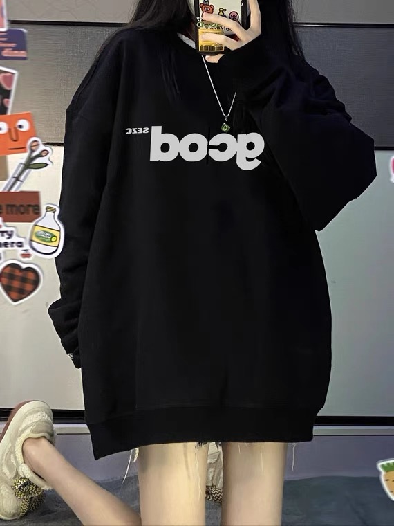 Super hot cec sweatshirt for women spring and autumn Korean version oversize hooded thin jacket ins trendy student loose top