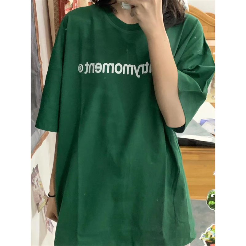Short-sleeved T-shirt women's loose Korean version ins trend 2023 spring and summer new style mid-length half-sleeved top ins trend
