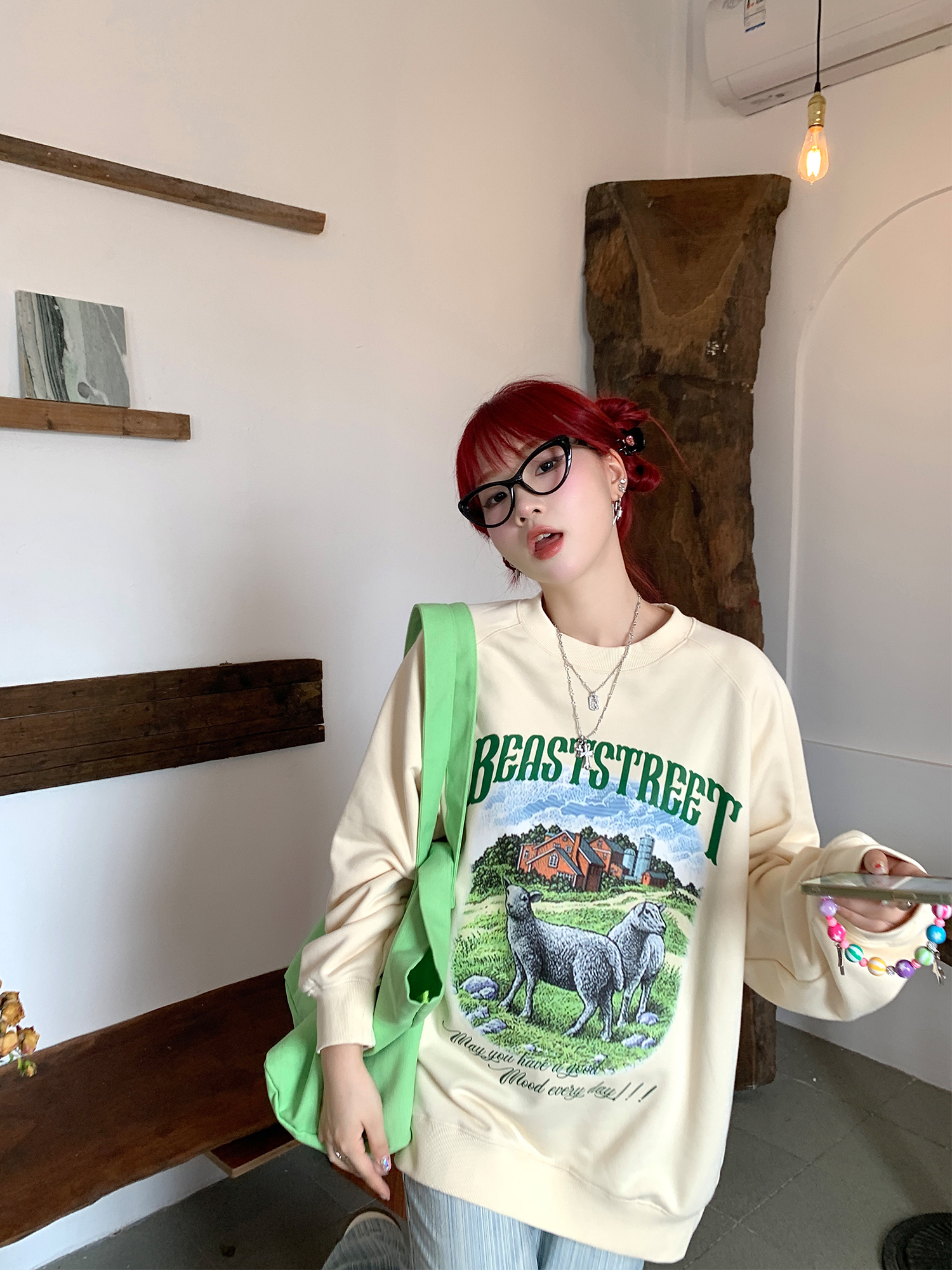 A2402# Official Photo Real Price Autumn Thin Sweatshirt Women's Large Size Back Collar Shoulder Line M-XXXL