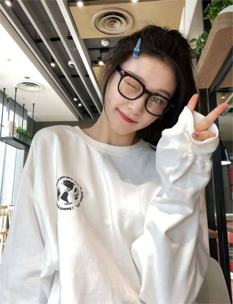 Super hot cec sweatshirt for women spring and autumn Korean version oversize hooded thin jacket ins trendy student loose top