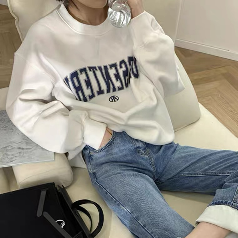 Super hot cec sweatshirt for women spring and autumn Korean version oversize hooded thin jacket ins trendy student loose top