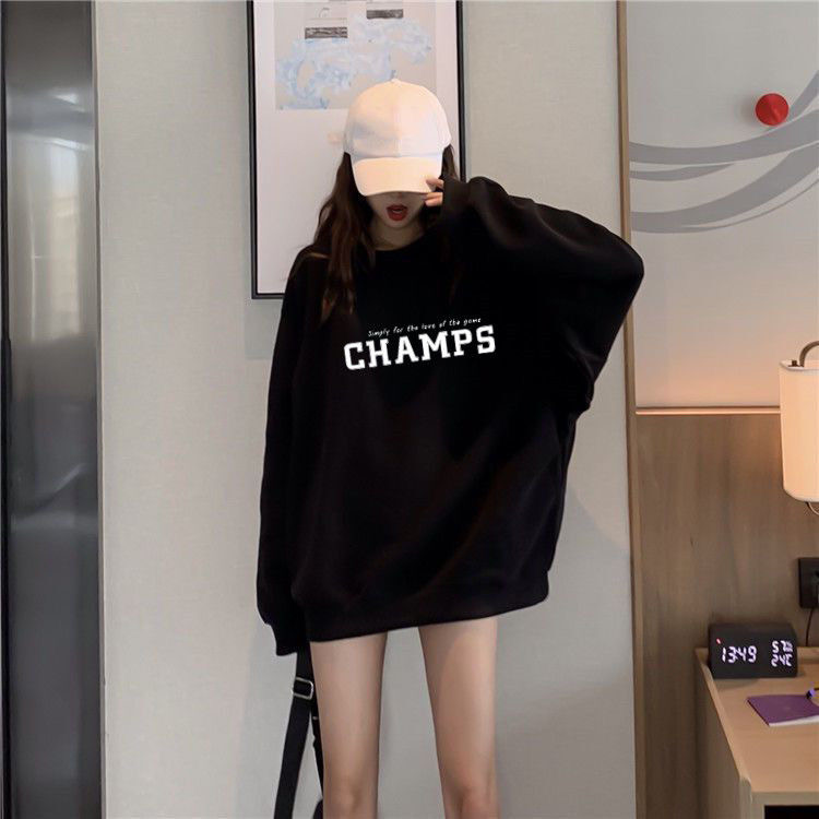 Super hot cec sweatshirt for women spring and autumn Korean version oversize hooded thin jacket ins trendy student loose top