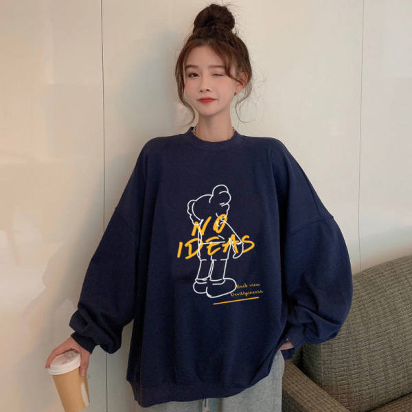 Super hot cec sweatshirt for women spring and autumn Korean version oversize hooded thin jacket ins trendy student loose top