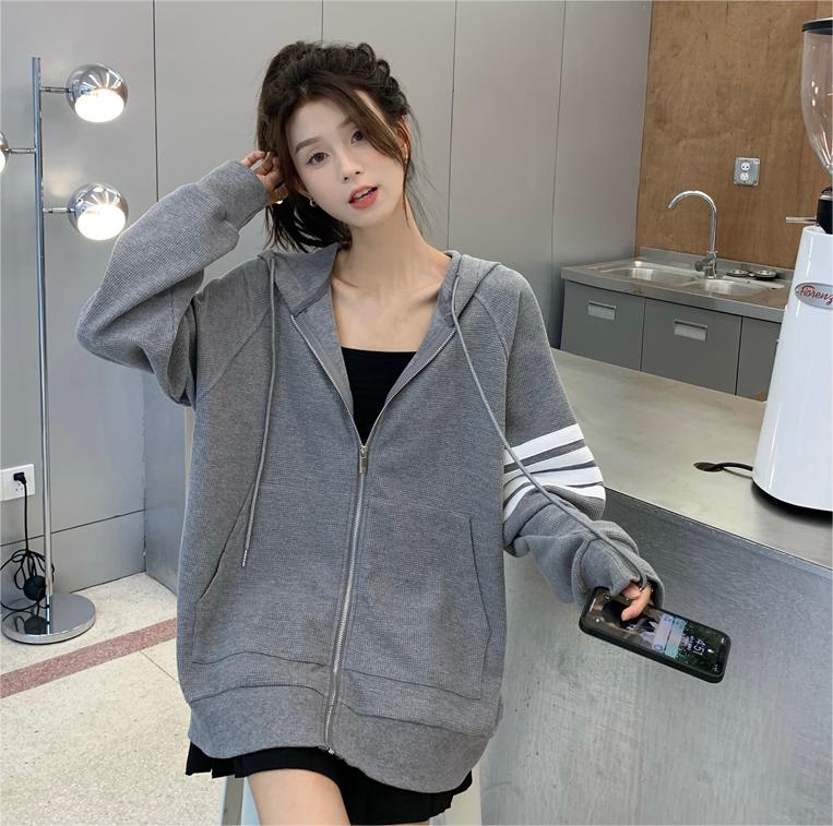 Official picture, actual price, fish scale early autumn coat, hooded sweatshirt, Korean style new thin loose top for women ins