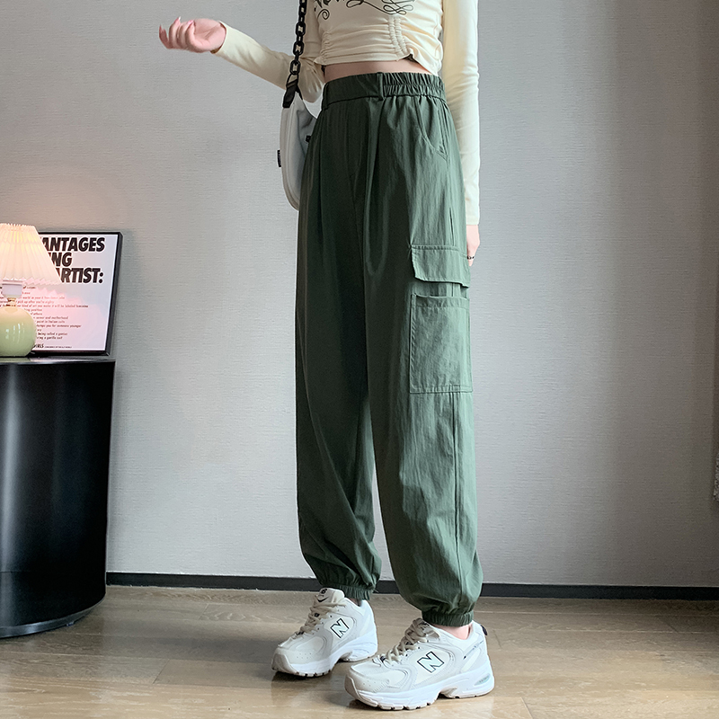 Real price, real shot 2162 # cavalry diagonal composite, autumn overalls, women's high waisted draped American Harlan sports pants