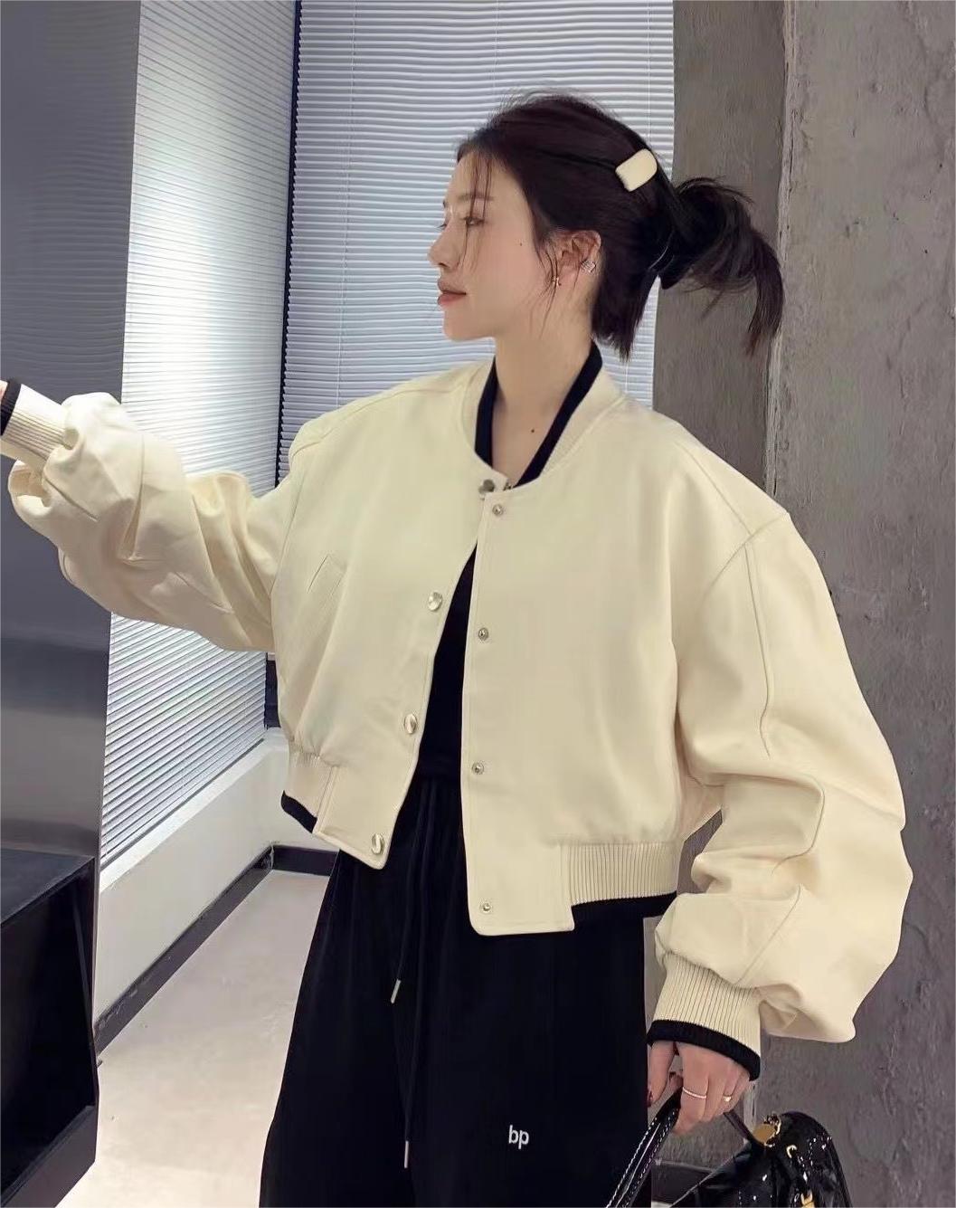 Thin + non-pilling fabric, high street baseball uniform for women, college style Korean style printed personalized handsome jacket