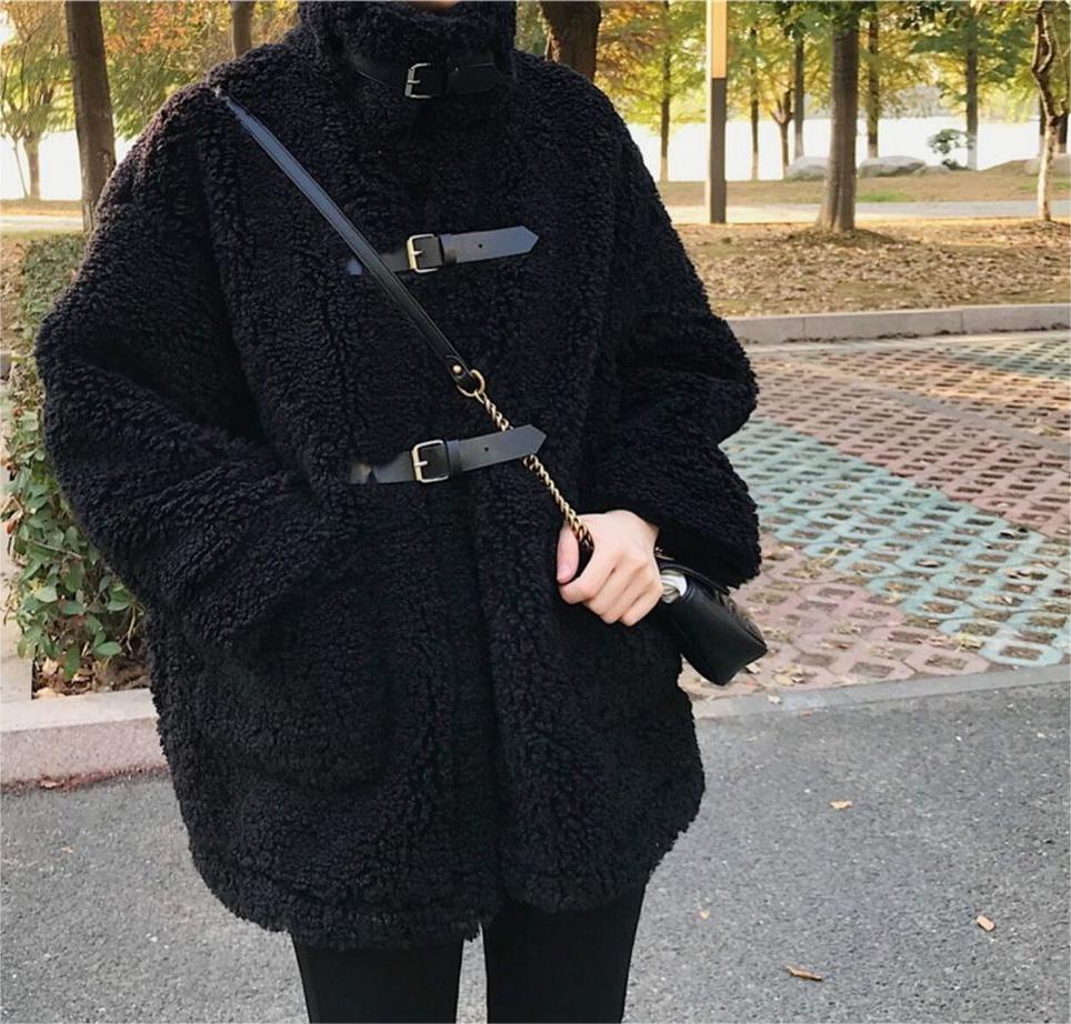 Lamb wool coat for women winter new style fur Korean style loose thickened mid-length fur one-piece particle coat
