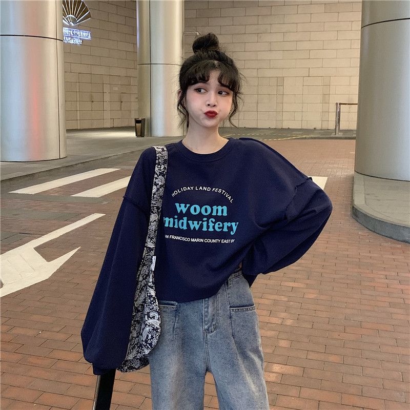 Actual price official picture 65/35 fish scale autumn design thin long-sleeved short sweatshirt for women trendy