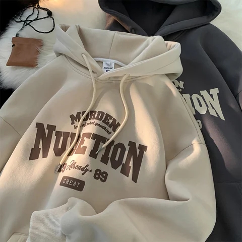 Autumn and winter hooded sweatshirt for women Korean style loose long sleeve top for women