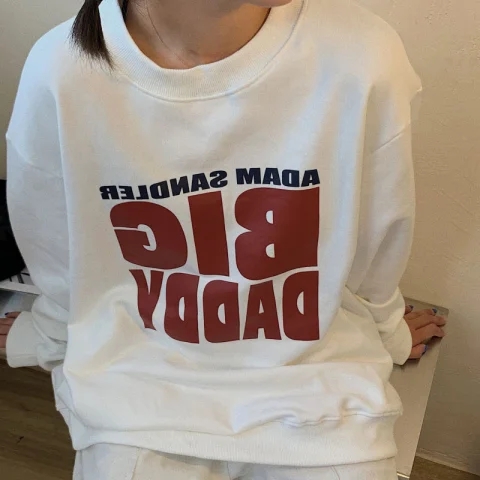 Autumn and winter round neck sweatshirt for women Korean style loose long sleeve top for women