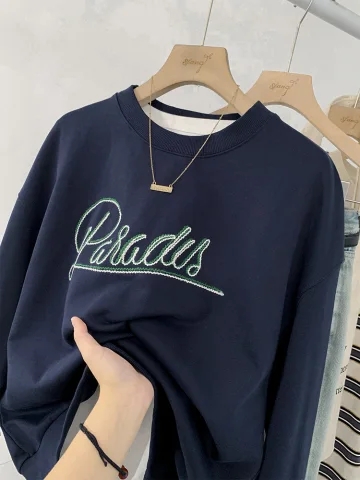 Women's autumn and winter round neck sweatshirt long sleeve top