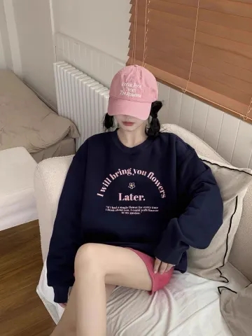 秋冬款圓領衛衣長袖上衣女