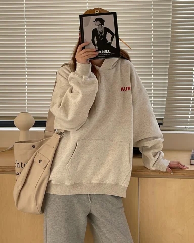 Women's autumn and winter hooded sweatshirt long sleeve top