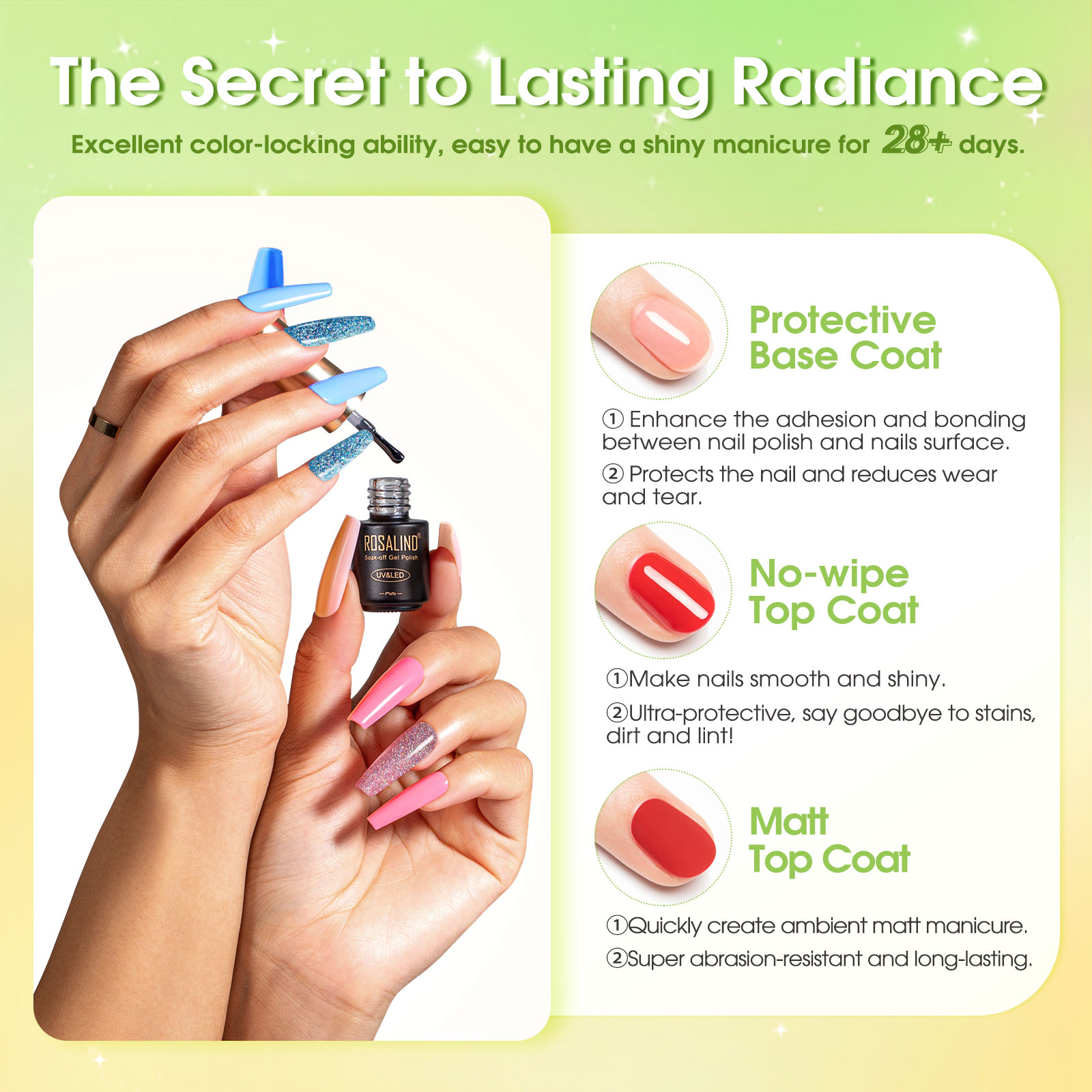 ROSALIND cross-border new nail polish gel 23 bottles color gel manicure set gel nude nail polish nail salon exclusive