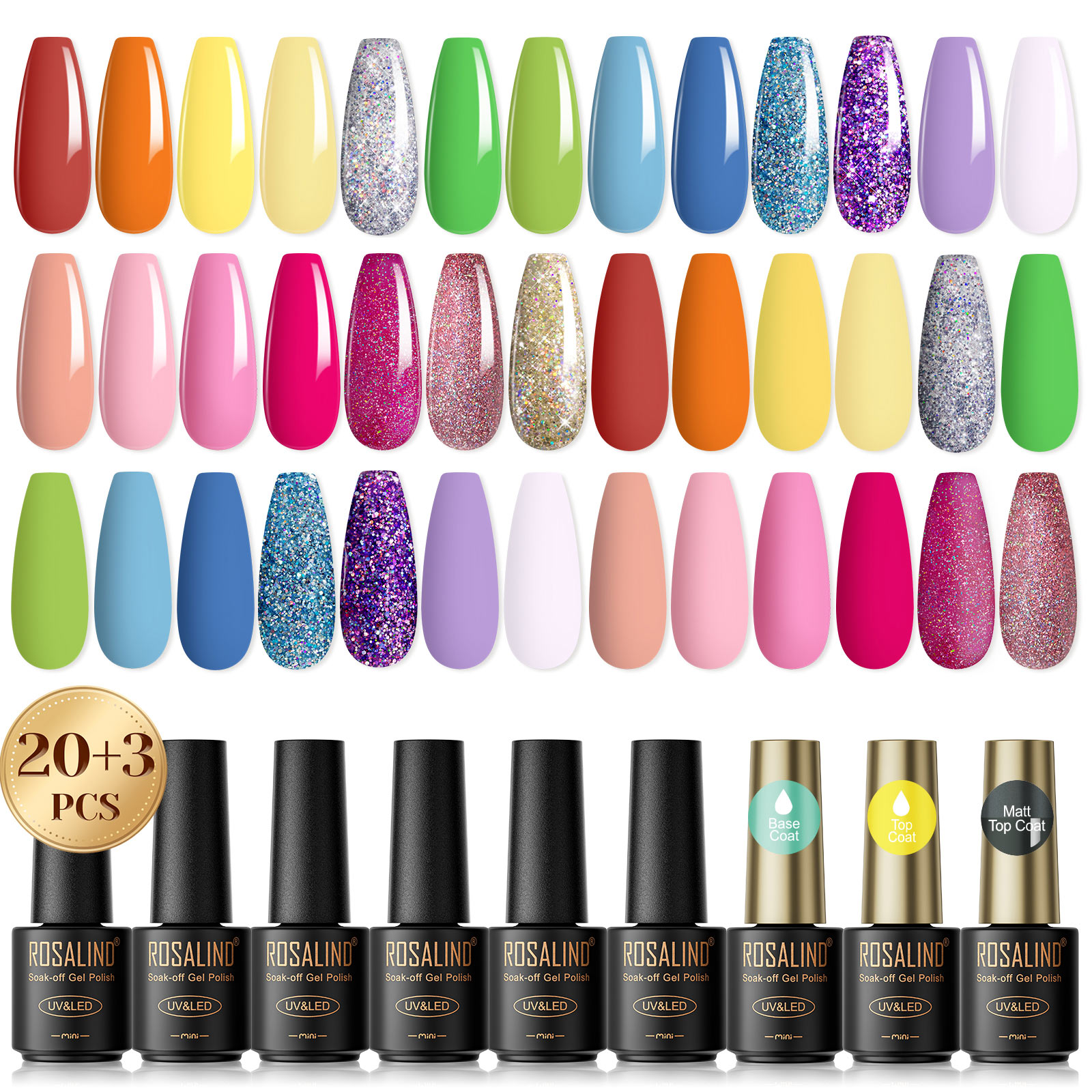 ROSALIND cross-border new nail polish gel 23 bottles color gel manicure set gel nude nail polish nail salon exclusive